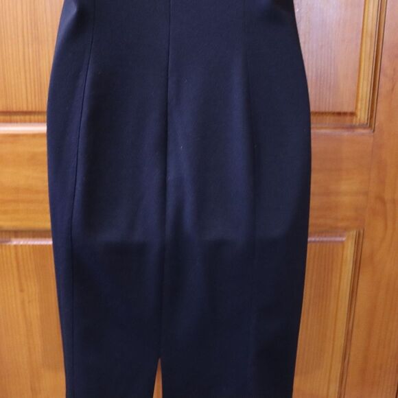 Kay Ungar Black Sheath Tie Front Business Casual Corporate Goth Dress 10 - Picture 9 of 13